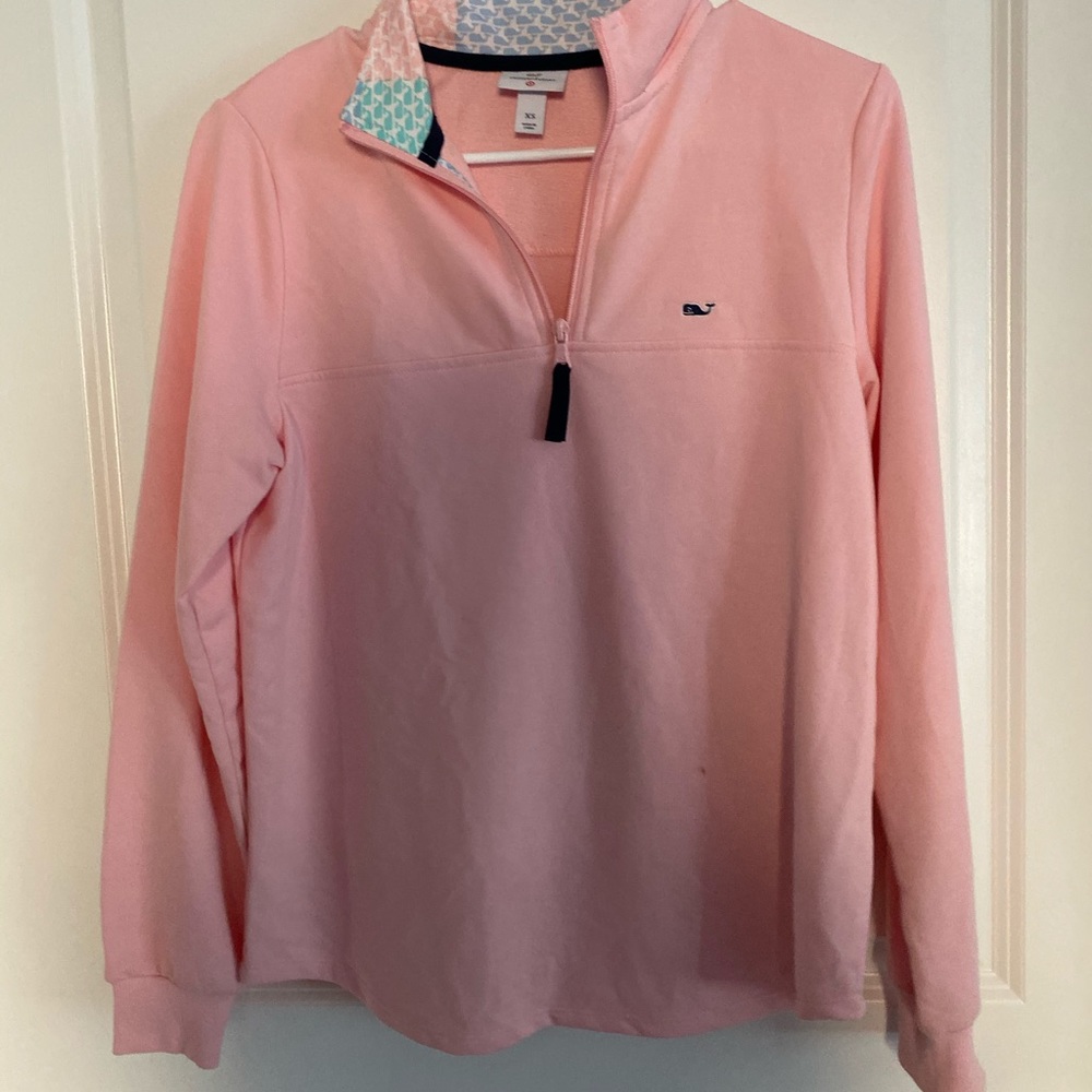Vineyard Vines Pink Quarter Zip Sweatshirt